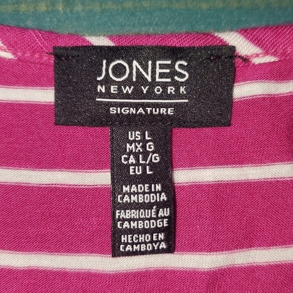 Pink & White Striped Tanktop Large - Picture 3 of 3